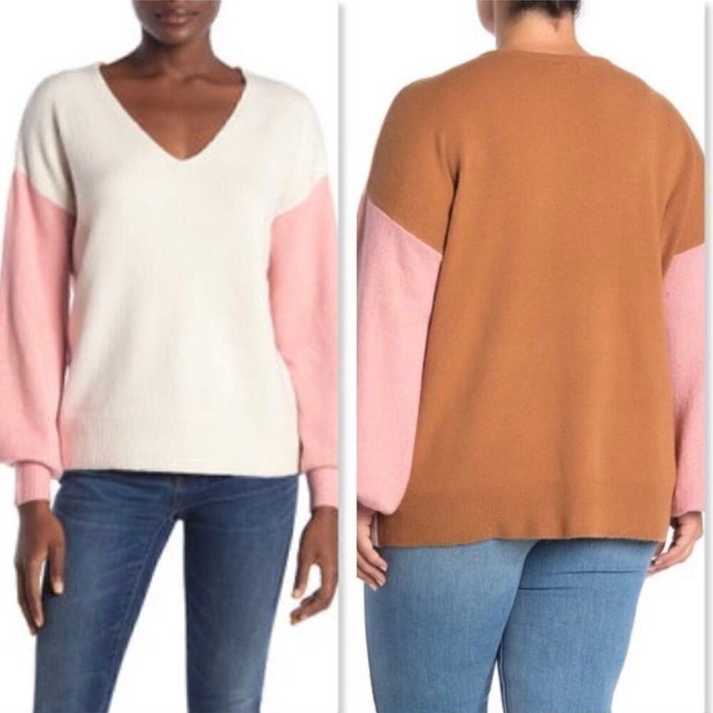 NEW 14th & Union Women Size XL Colorblock Pullover Sweater